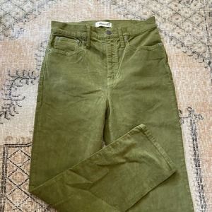Madewell Classic Straight Jeans Green Corduroy